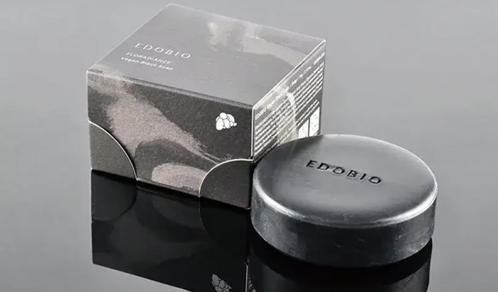 black soap packaging