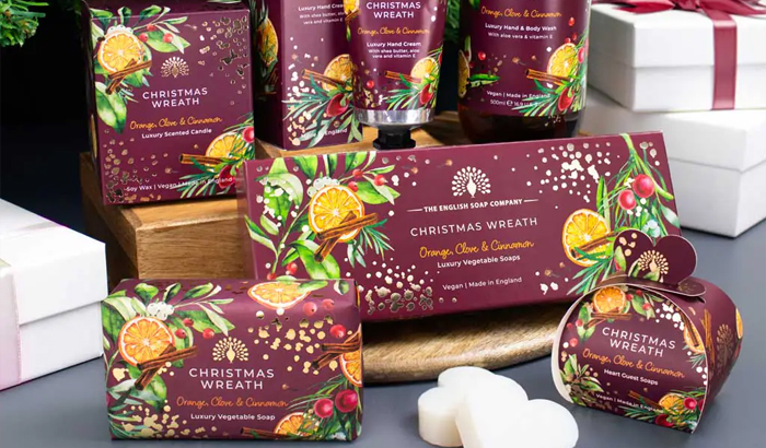 festive christmas soap packaging