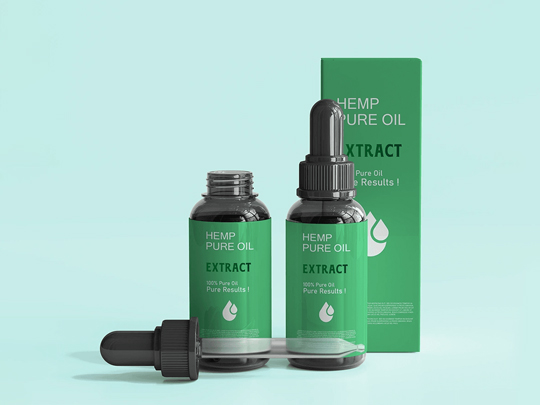 custom printed hemp oil packaging