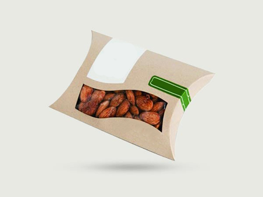 kraft pillow boxes with window