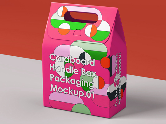 large cardboard box with handle