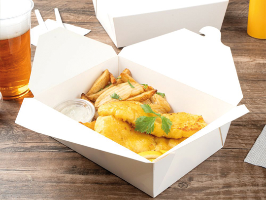 white takeaway boxes