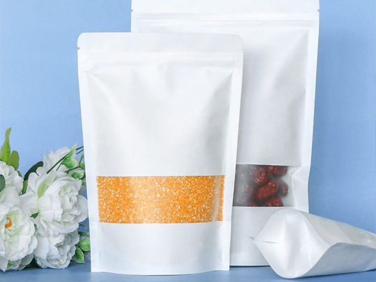 zip lock paper bag with window